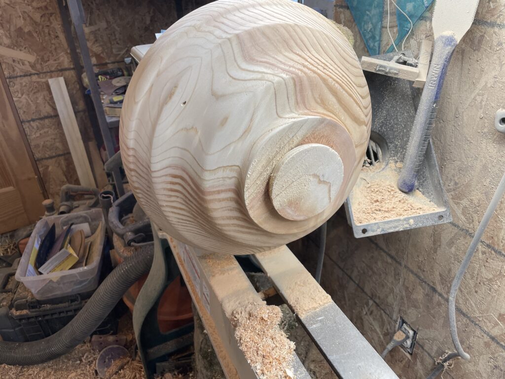 Stelian at the lathe