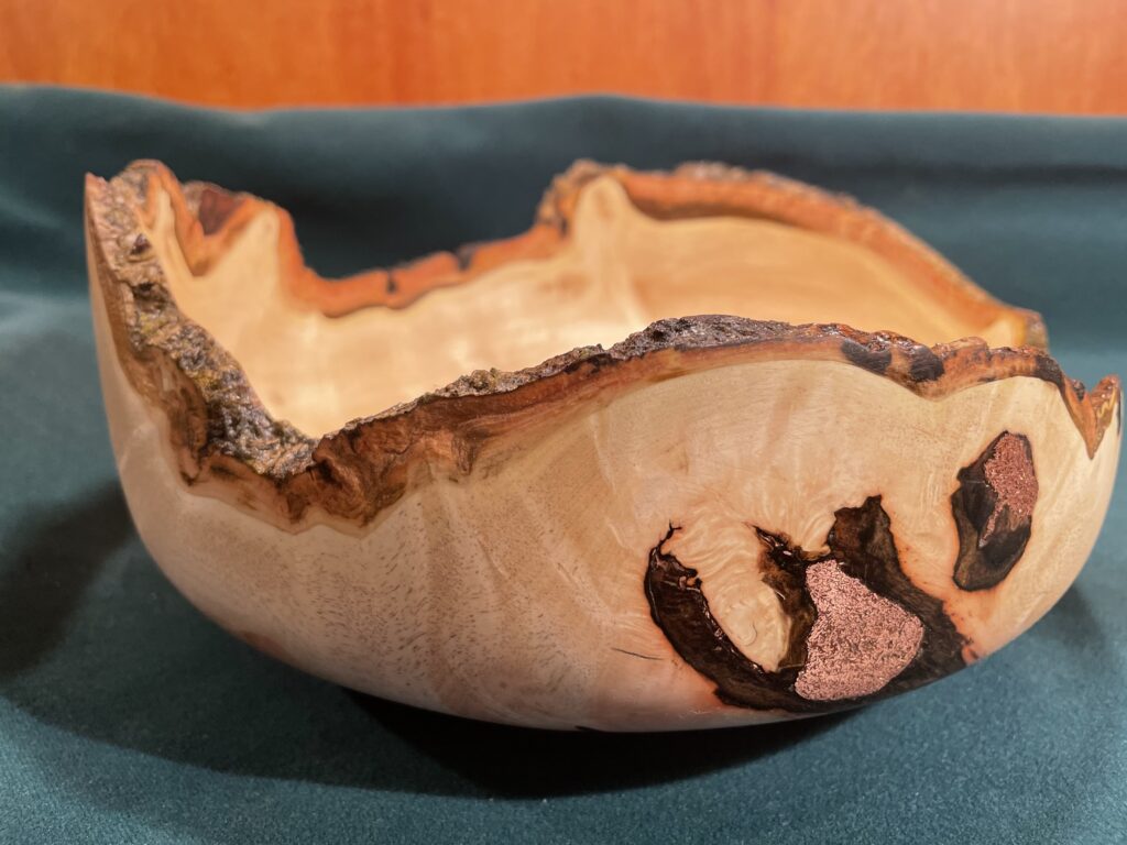 Hand-turned wooden bowl